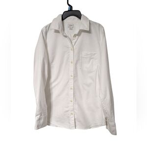 J. Crew White Oxford Signature Fit Button-Up Casual Shirt Women's Size Small